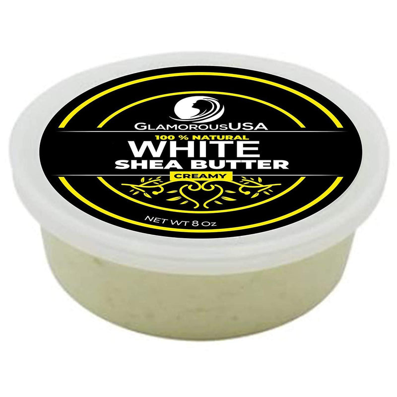 [Australia] - GlamorousUSA | African Shea Butter Premium 100% Natural Creamy White 8 oz Jar 