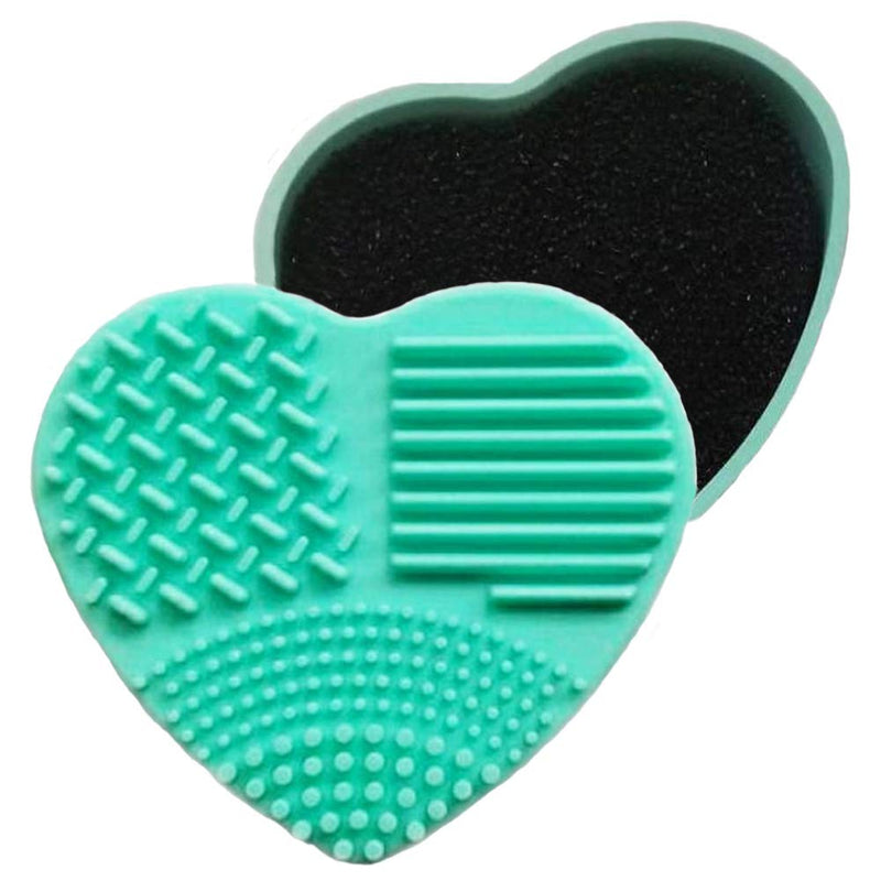 [Australia] - MIPPER Color Removal Sponge and Silicone Brush Cleaning Mat Quick Dry Cleaning & Wet Washing 2 in 1 Makeup Brush Cleaner (green) green 