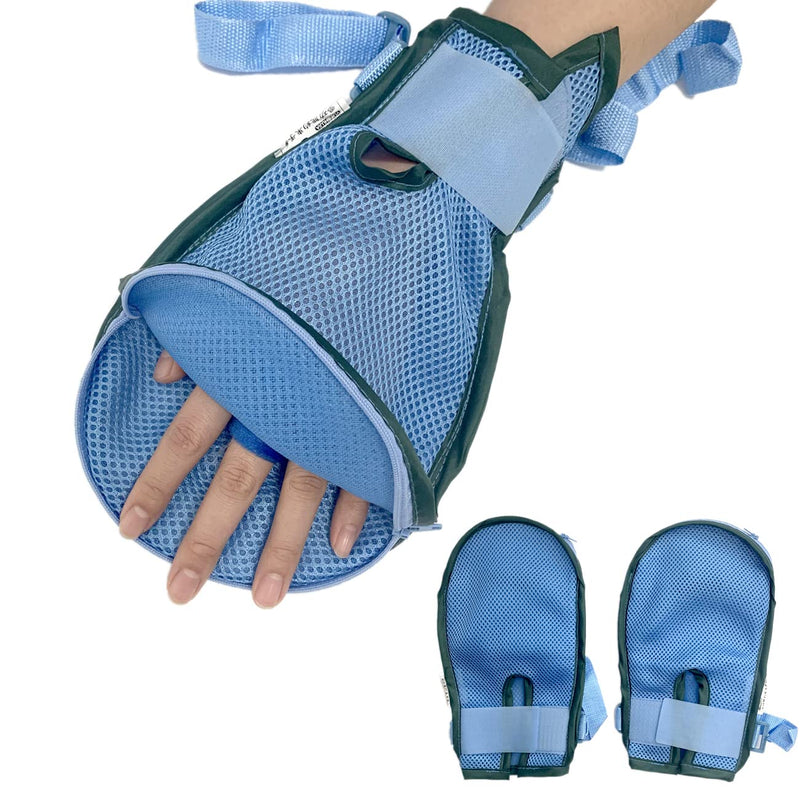 [Australia] - Hands Finger Control Mitt Padded, Dementia Safety Restraint Protector, Harm Fixed Middle Finger Separator for Elderly Patients, 1 Pair (L) L 