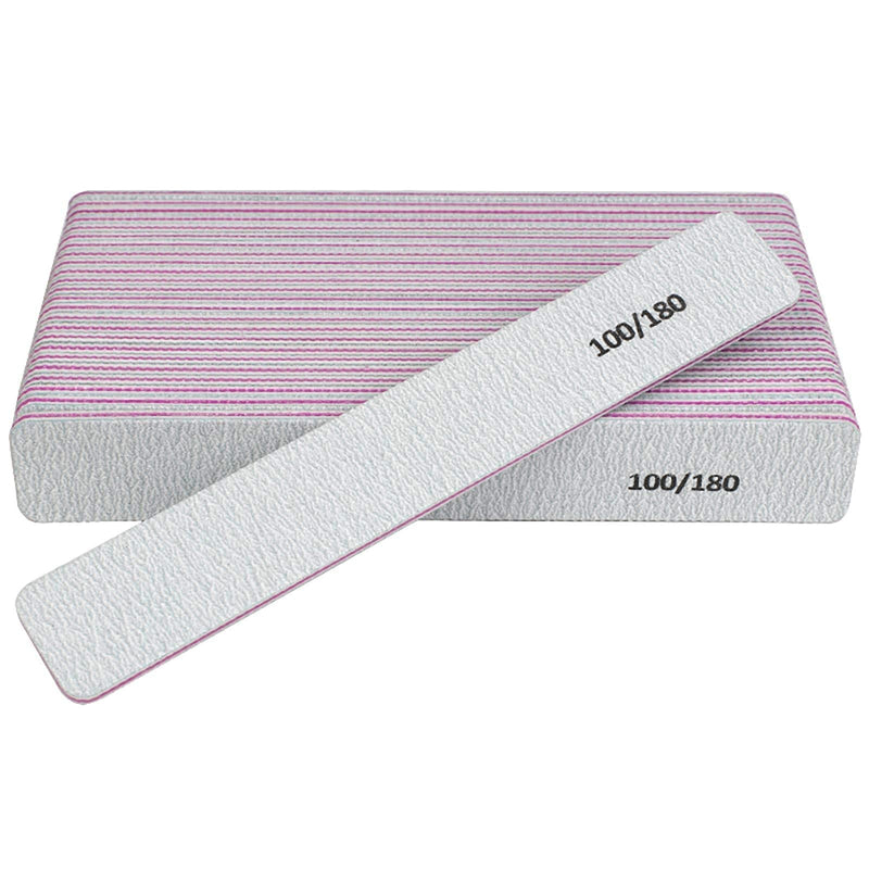 [Australia] - Nail File 12 PCS Professional Reusable 100/180 Grit Double Sides Washable Nail File Manicure Tools for Poly Nail Extension Gel and Acrylic Nails Tools Suit for Home Salon 