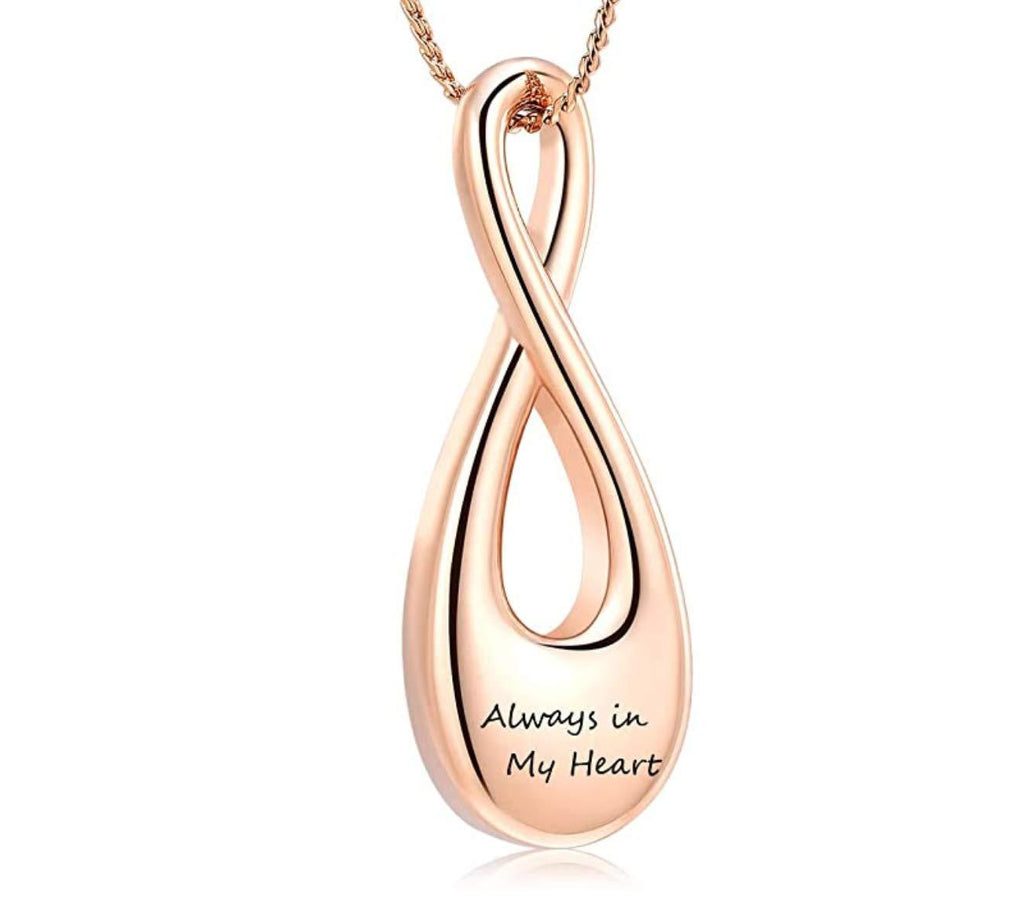 [Australia] - CoolJewelry Urn Necklace for Ashes Infinite Cremation Memorial Infinity Pendant for Men and Women Always in My Heart Style2 
