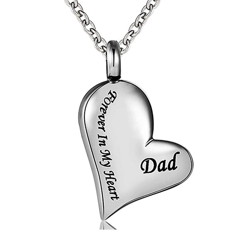 [Australia] - SexyMandala Urn Necklace for Ashes Love Heart Memorial Cremation Pendant Jewelry Waterproof Keepsake Stainless Steel Forever in My Heart Dad 