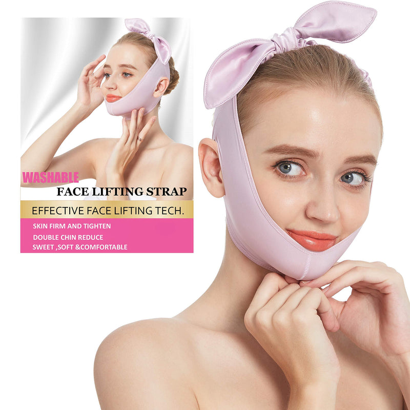 [Australia] - Light Soft Face Slimming Strap,Skin-Friendly Reusable V Line Lifting Mask,Effective Double Chin Reducer Chin Lift Up Tighten Shaper,Skin Firm Bandage,Face Lifting Tape for Anti Aging Wrinkle Women 