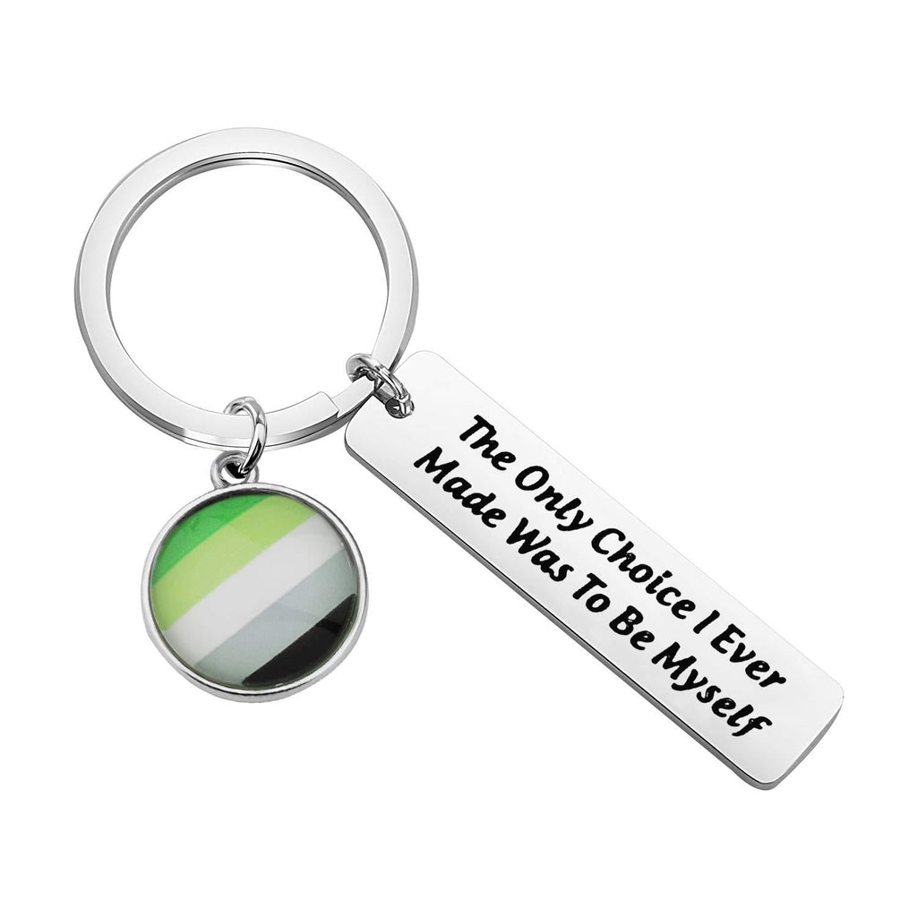 [Australia] - CHOORO Gay Pride Gift LGBT Keychain LGBTQ Jewelry Bisexual Pride Gift Transgender Pride Gift The Only Choice I Ever Made Was To Be Myself The Only Choice keychain-Aromantic Pride 
