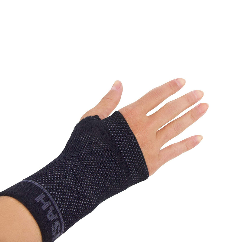 [Australia] - Zensah Compression Wrist Support - Wrist Sleeve for Wrist Pain, Carpal Tunnel - Wrist Support - Wrist Brace (Large, Black/Grey) Large 