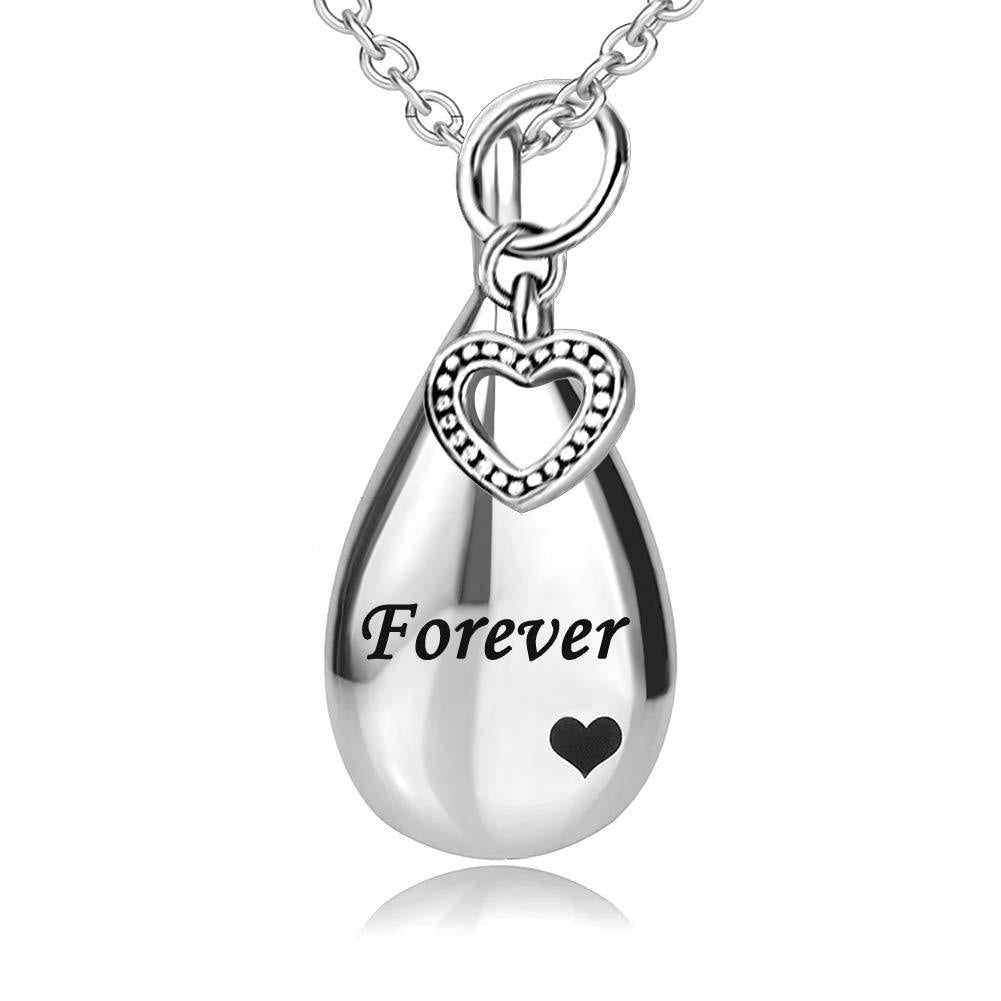 [Australia] - JMQJewelry Urn Heart Cremation Urn Necklace for Ashes Love Family Forever Keepsake Memorial Pendant Women Men Girl Jewelry 