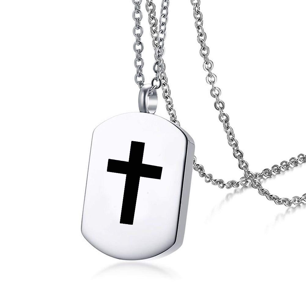 Rope Winding Cross Cremation Ashes Urn Pendant Necklace Memorial Keepsake  Jewelry Lord's Prayer Cross Ashes Necklaces Black