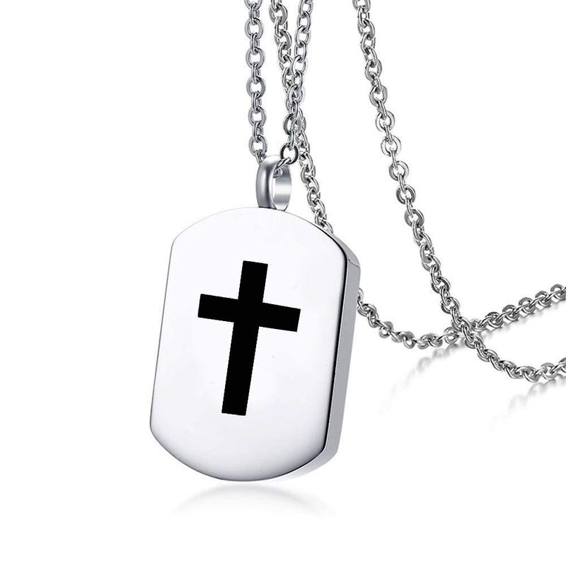 [Australia] - JMQJewelry Cross Urn Religion Cross Urn Necklaces for Ahes Cremation Urns Jewelry Ashes Keepsake Stainless Steel Pendant Brother Mother Family 