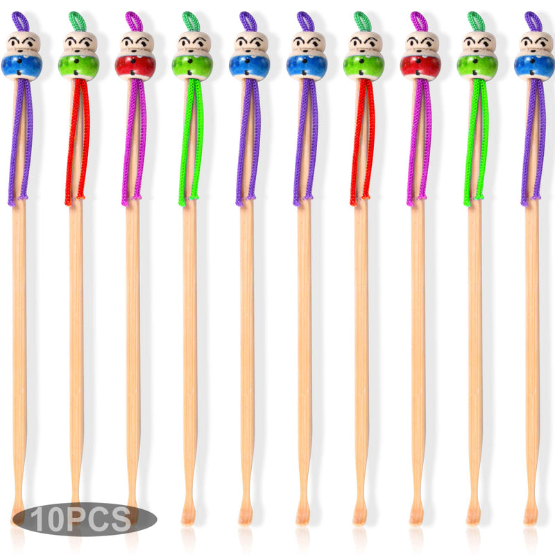[Australia] - 10pcs Bamboo Ear Pick Ear Cleaner Ear Spoon Earwax Curette Remover Earpick Tool Hanging Clean Tool for Ear for Adult Children 