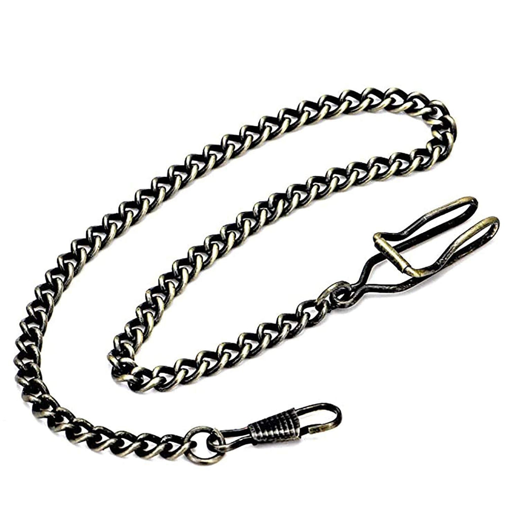 [Australia] - Clip Pocket Watch Chain Watch Vintage Metal Alloy Chain Accessory for Your Pocket Watch (Black/Silver/Bronze/Gold) Bronze 