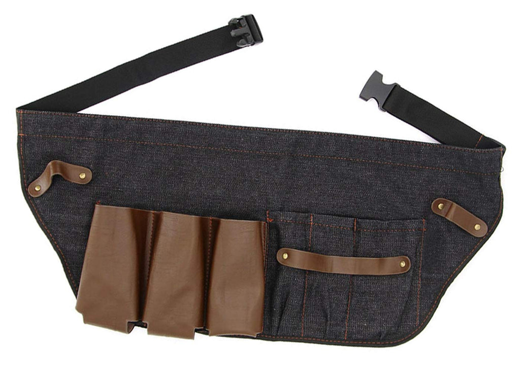 [Australia] - Hair Stylist Tool Belt, Salon Hairdresser Barber Hair Tool Belt Bag-Denim Fabricas and Real Leather 