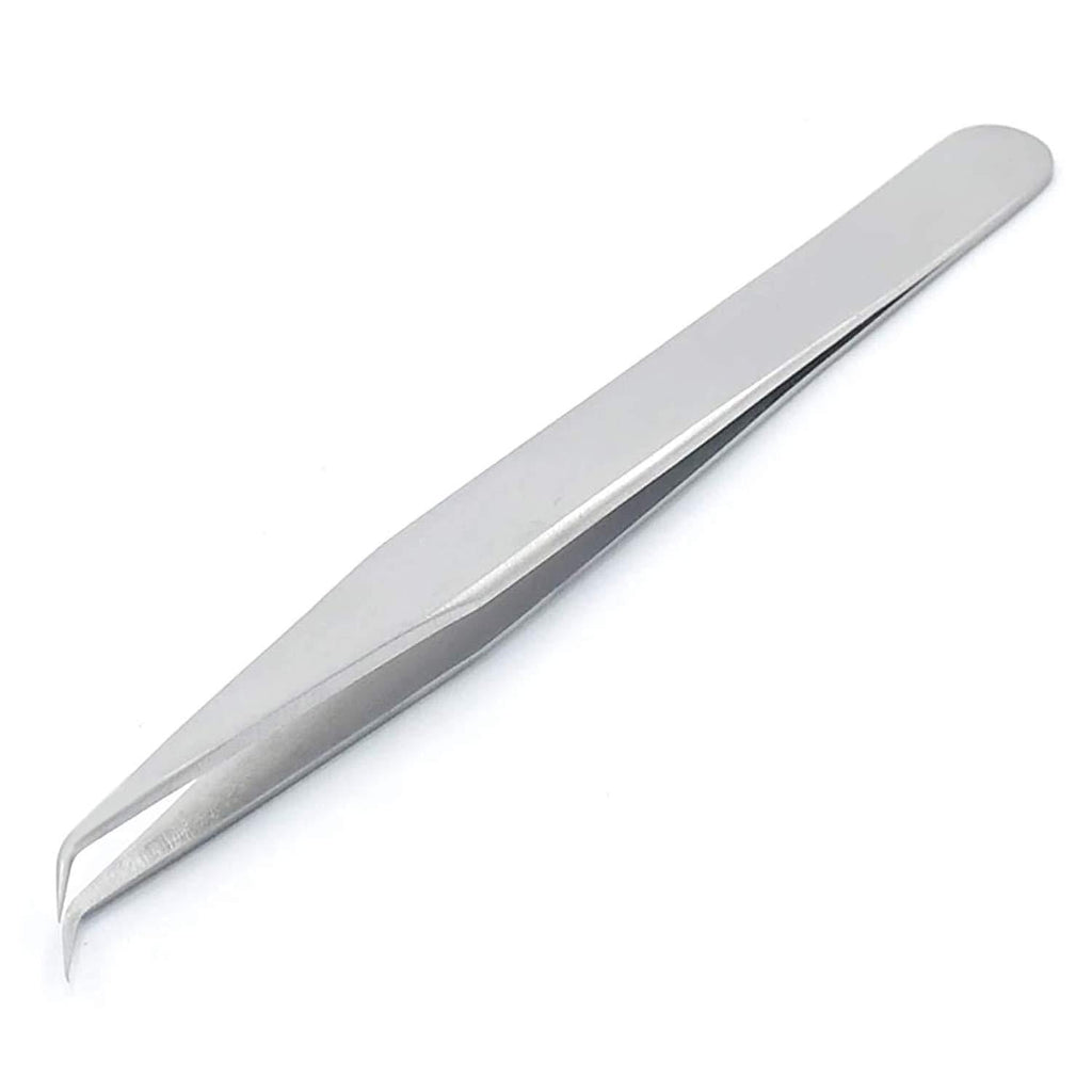 [Australia] - G.S Precision Eyebrow Eyelash Plant Tweezers Hair Remover Nail Beauty Makeup Tool Stainless Steel Curved Pointed Tip ELT-028 