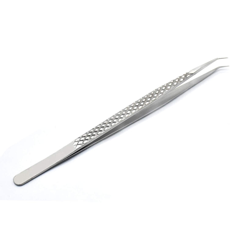 [Australia] - G.S Precision Eyebrow Eyelash Plant Tweezers Hair Remover Nail Beauty Makeup Tool Stainless Steel Curved Pointed Tip With Non Slip Handle ELT-01 