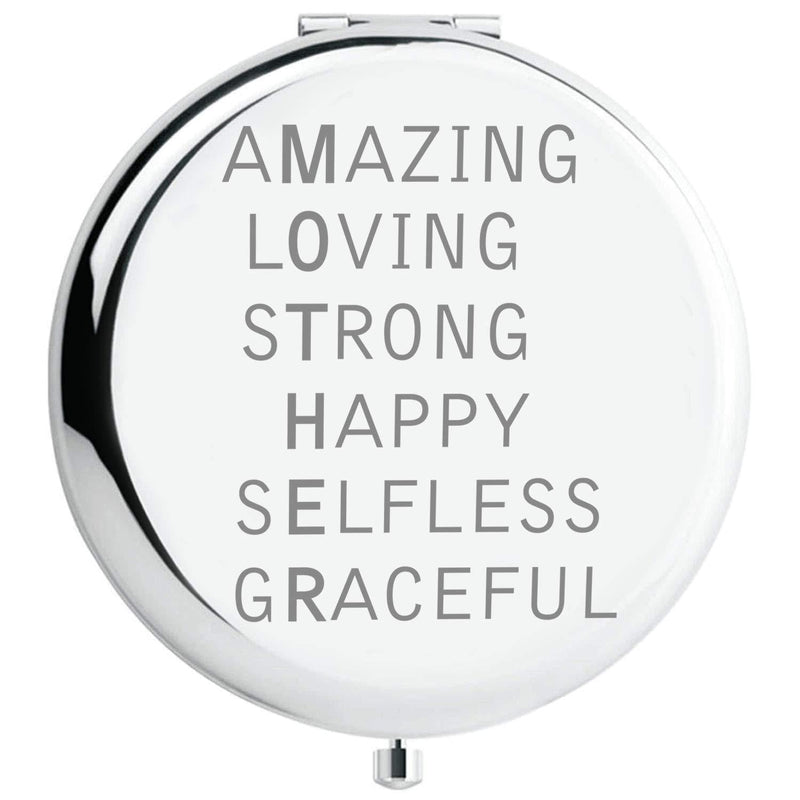 [Australia] - Fnbgl Pocket Makeup Mirror Amazing/Loving/Strong/Happy/Selfless/Graceful Compact Mirror for Mother Mom's Xmas/Holiday 