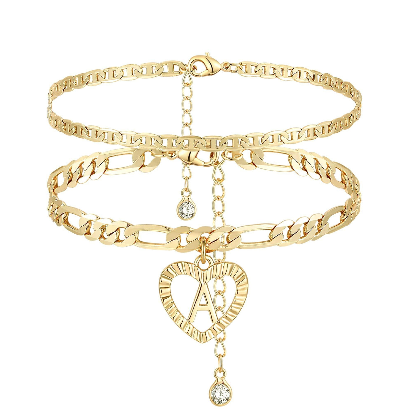 Gold Bracelet for Women 14k Real Gold Layered Beaded Initial R Bracelet for  Teen Girls Dainty