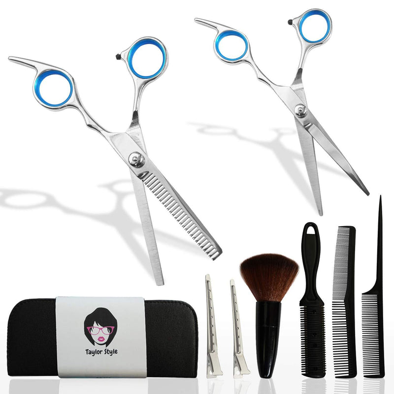[Australia] - Home Hair Cutting Kit Women, Men and Pets- Professional Barber Haircut Scissors Kit for Home Stylist, Salon- Stainless Steel Shears for Trimming and Thinning 
