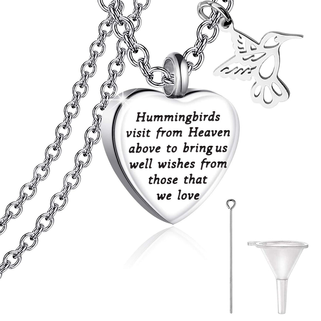 [Australia] - HOLLP Hummingbirds Cinerary Casket Cremation Pendant Necklace Humming Bird Lover Gift for My Love Wishes Jewelry Hope Gift 