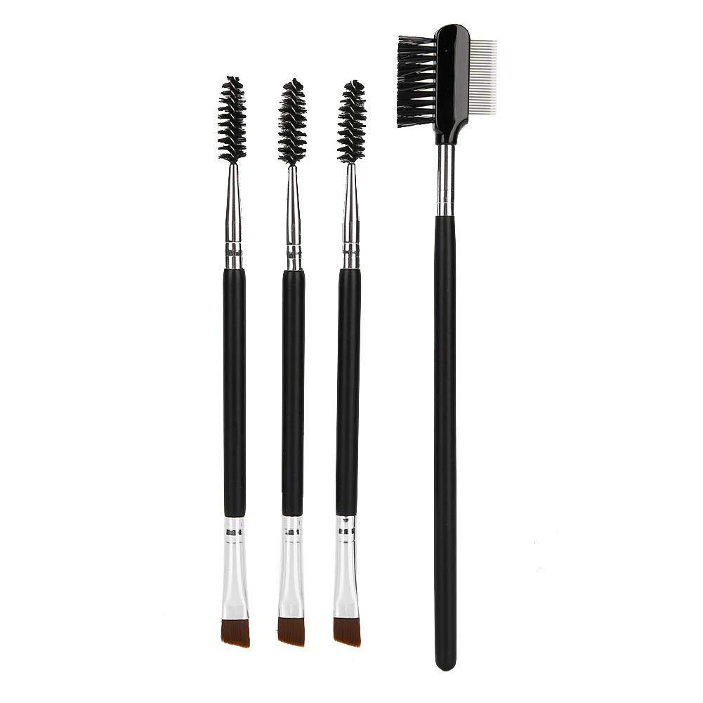 [Australia] - 4Pcs Professional Soft Hair Cosmetic Double Head Eyebrow Brush Eyelashes Comb Makeup Tool 