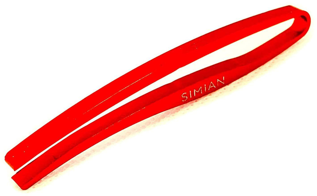 [Australia] - SIMIAN Slim Tweezers - precision tweezers professional quality made in Japan for eyebrow eyelash women and men (Red) 