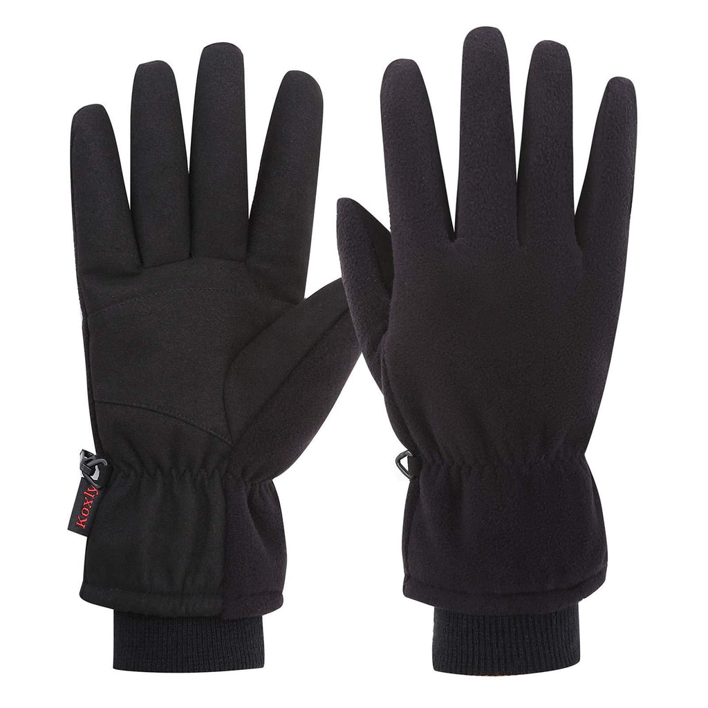 [Australia] - Koxly Winter Gloves Waterproof Windproof Insulated Warm Gifts Cycling Running Work Cold Weather for Men Women Mens Womens Small Denim-black 