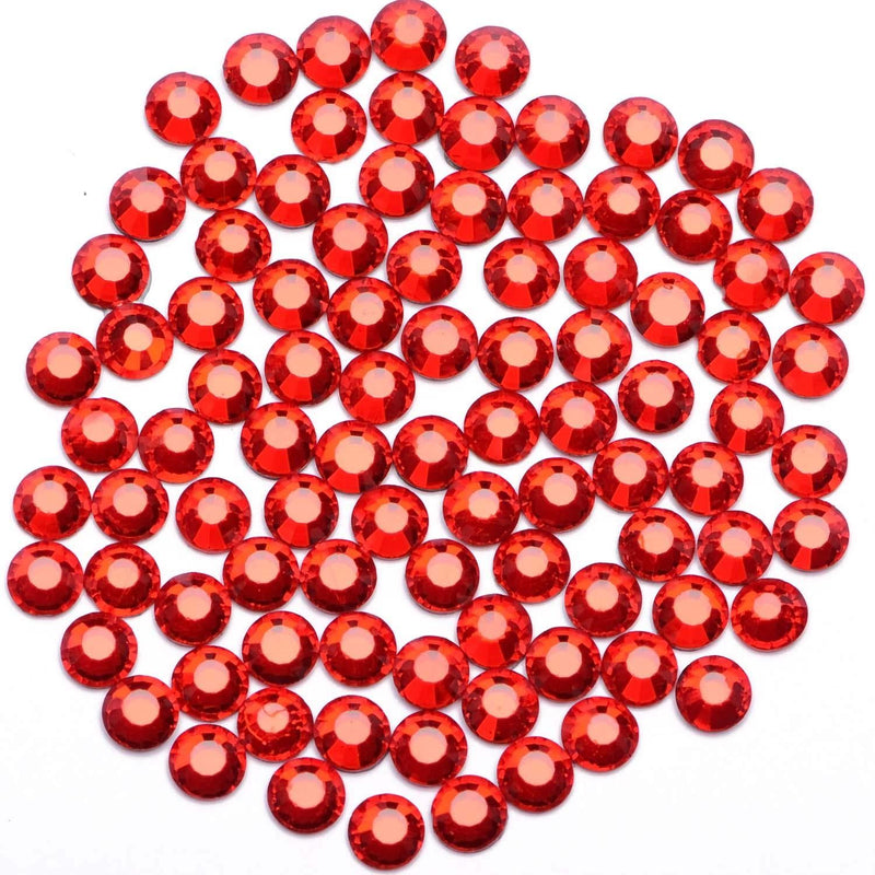 [Australia] - 3000 Pieces Hot Fix Glass Flatback Rhinestones HotFix Round Crystal Gems (Light Red, SS10) Light Red 