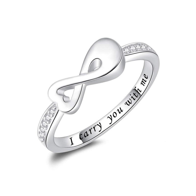 [Australia] - Fookduoduo Infinity Cremation Ring for Ashes - 925 Sterling Silver Cremation Urn Jewelry I Carry You with me Memorial Keepsake Locket Rings for Human/Pet Ash 9 