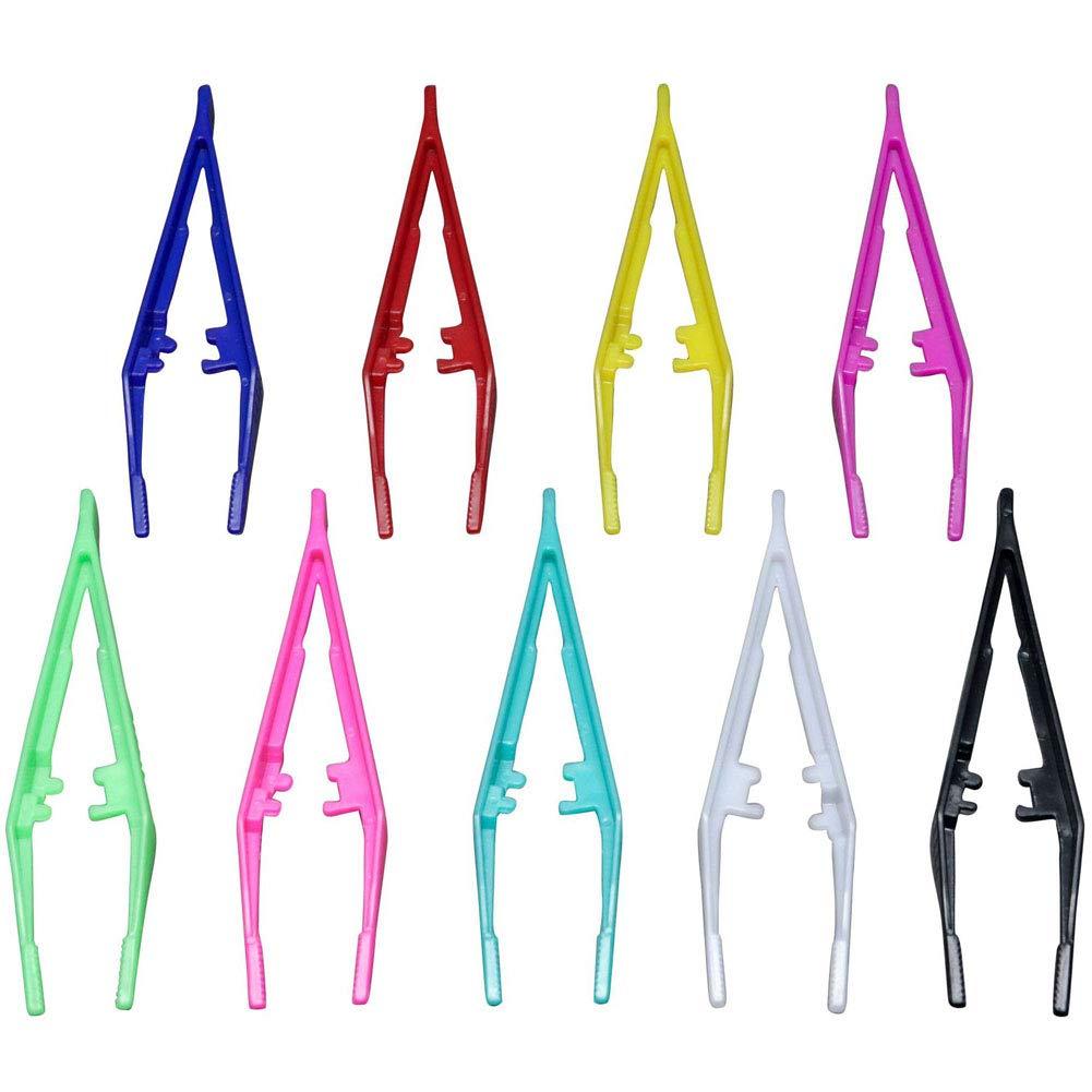 [Australia] - 20 Pcs Plastic Bead Tweezers Disposable Craft Tweezers for Home Classroom School Use, Random Color 