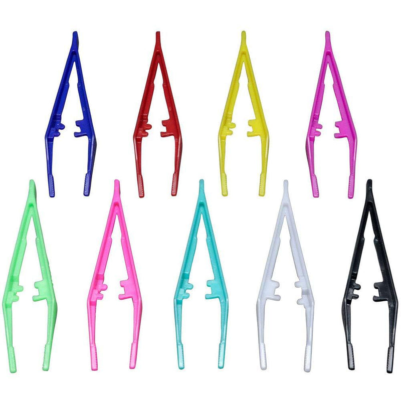 [Australia] - 20 Pcs Plastic Bead Tweezers Disposable Craft Tweezers for Home Classroom School Use, Random Color 