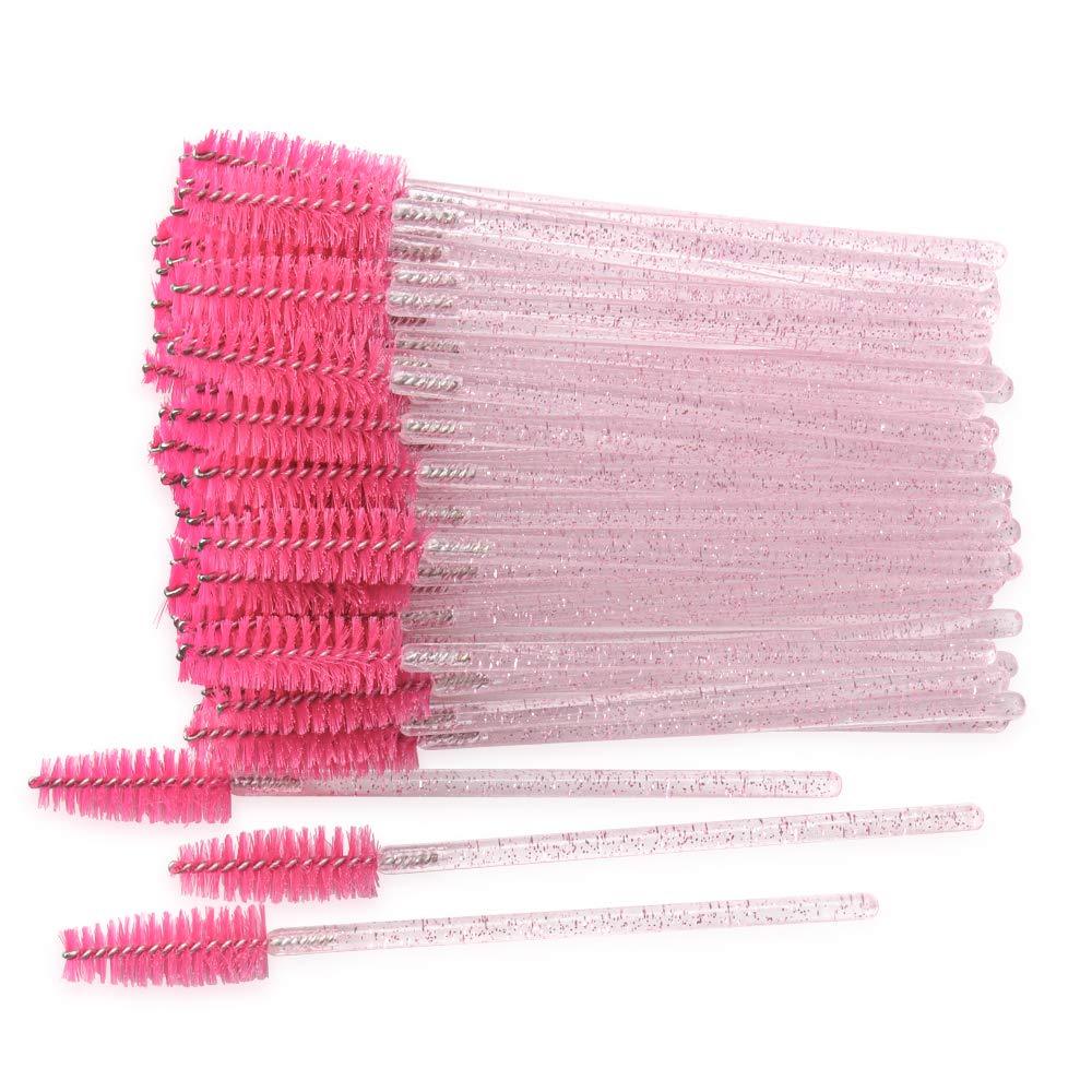 [Australia] - 300 Pack Mascara Wands Disposable Bluk Eyelash Brushes for Extensionss Eye Lash Applicator Makeup Tool Kit, Crystal Light Pink/Peach 