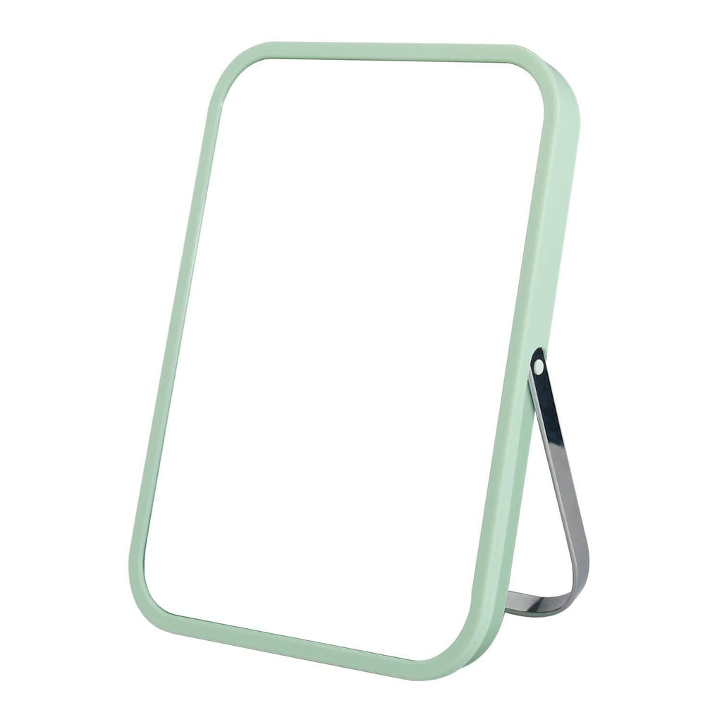 [Australia] - Tabletop Makeup Mirror,Square Foldable Vanity Mirror,8-Inch Portable Folding Mirror with Metal Stand,Table Desk Standing Wall Hanging 90°Adjustable Dual-Purpose Cosmetic Mirror(Green) Green 