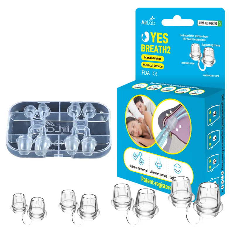 [Australia] - YES BREATH2 Anti Snoring Nose Clip, Effective Stop Snoring Devices Solution for Men Women, Snore Stopper Better Sleep, 4 Count(S, M, L, XL) in a Pack (Adult Size) Adult Size 