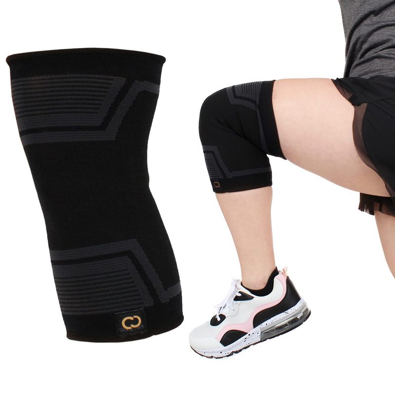 [Australia] - Copper Compression PowerKnit Knee Support Brace - Sleeve for Pain, ACL, Joint, Meniscus Tear for Running, Basketball, Workout, Sports, Gym, Injuries, Arthritis, Tendonitis. Fit for Men & Women Small/Medium 
