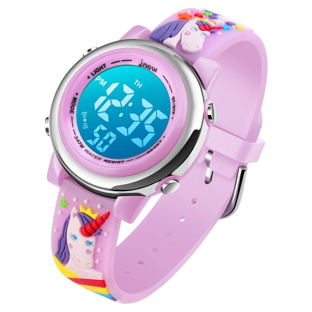 [Australia] - Kids Digital Sport Waterproof Watch for Girls Boys, Kid Sports Outdoor LED Electrical Watches with Luminous Alarm Stopwatch Child Wristwatch - Unicorn Lavender 