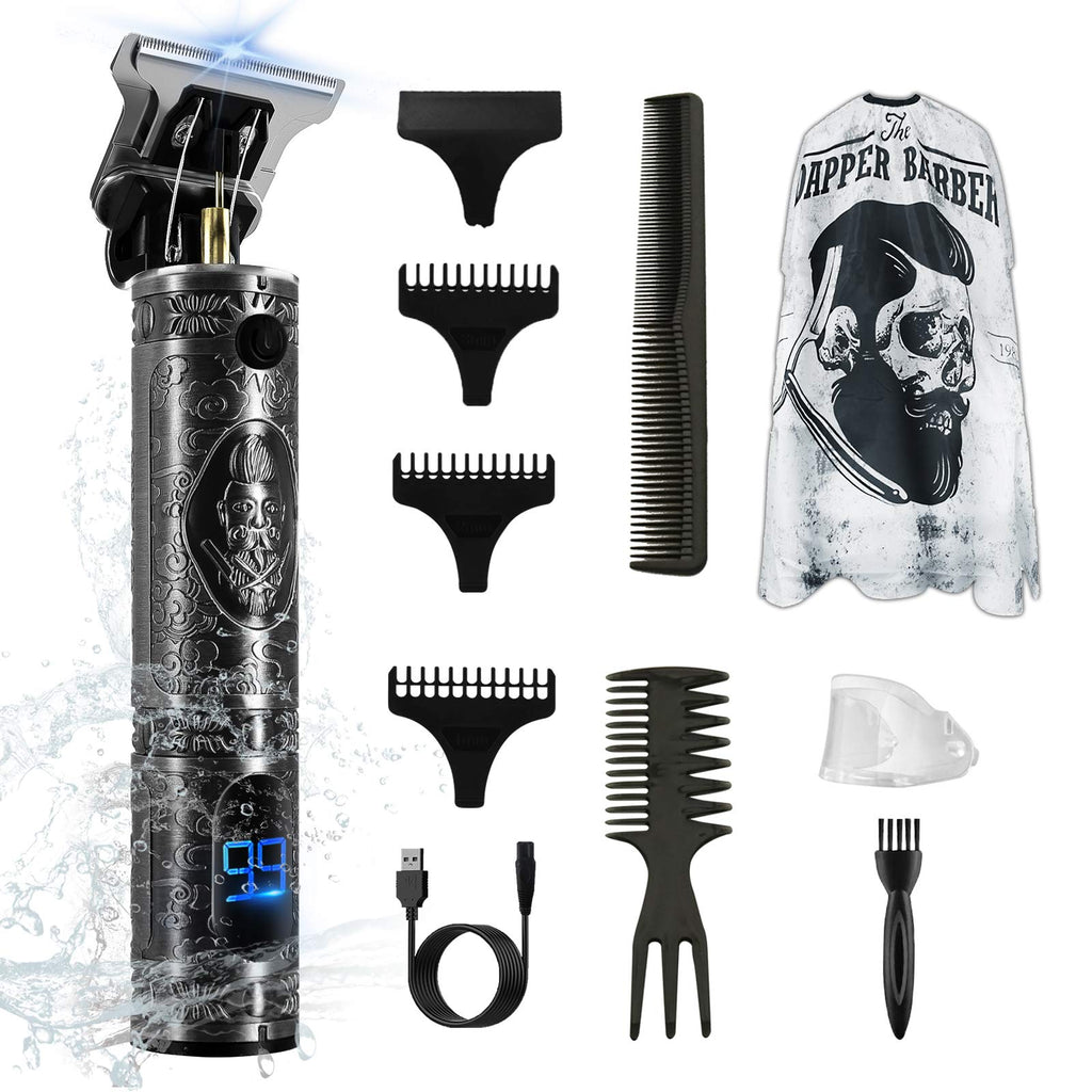 [Australia] - Professional Pro Li Hair Trimmer, Electric T-Blade Cordless Hair Clipper for Men, 0mm Baldheaded Hair Clippers & Rechargeable Grooming Kits for Zero Gapped Beard Shaver Barbershop (Silver) Silver 