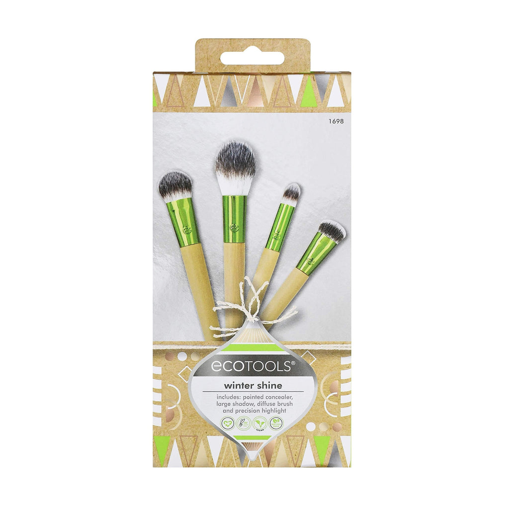 [Australia] - EcoTools Mother's Day Gift, Makeup Brush Kit with Eye Makeup Brushes, Set of 4 Brush Shine Kit 