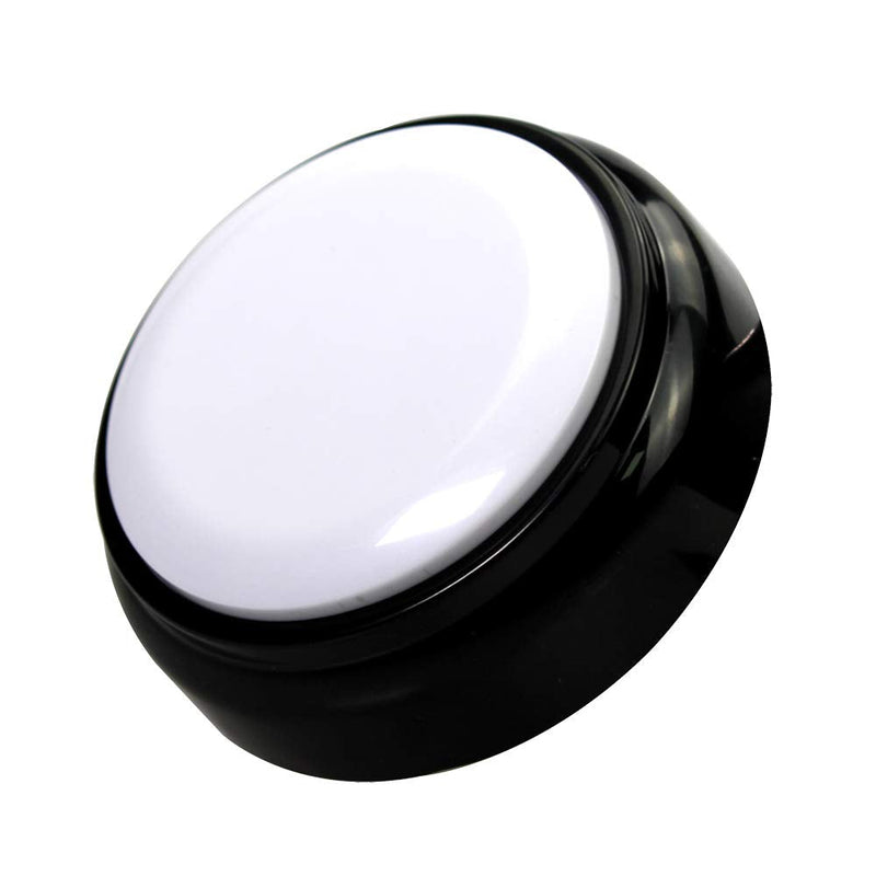 [Australia] - Cover 30 Seconds Recordable Talking Button Record Button Toy Gift Answer Buzzers (White+Black) 
