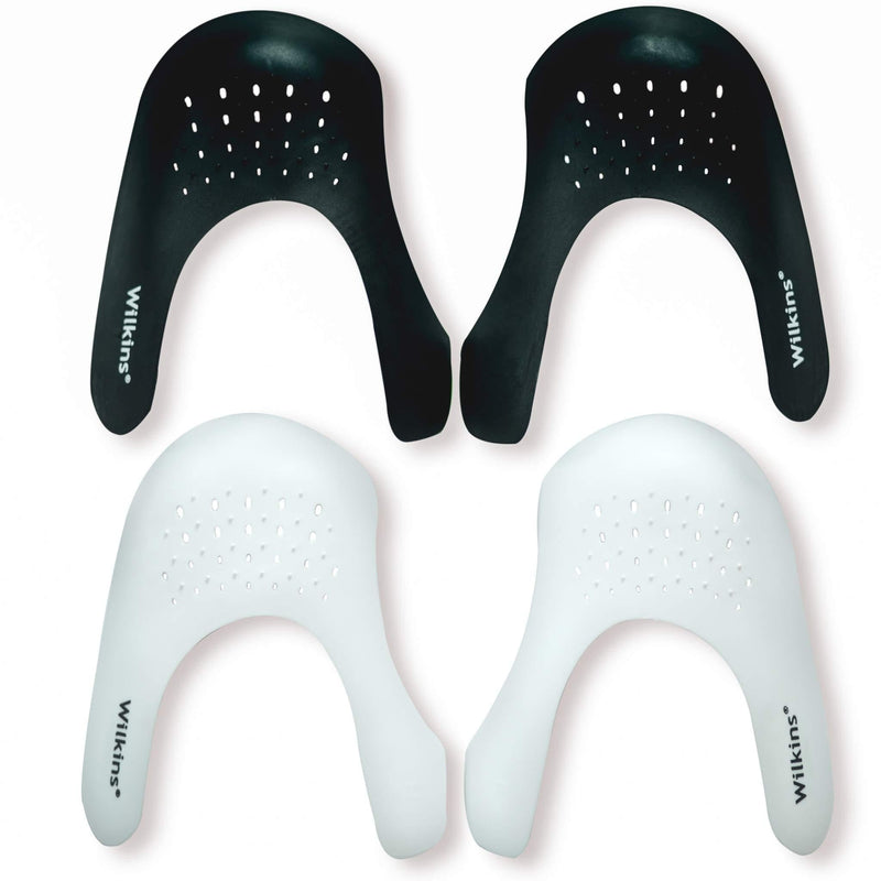 [Australia] - Wilkins Shoe Crease Protector - (2 pairs) Toe Box Decreaser And Crease Protectors Women ( US 5-9 ) Black-white 