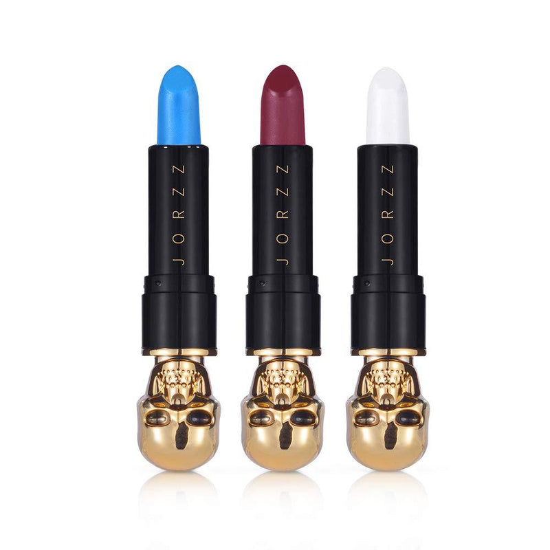 [Australia] - Ibcccndc Cosplay Matte Lipstick Vegan Cruelty Free Skull-Shaped Makeup Vampire Witch Punk Party (3Pcs) 