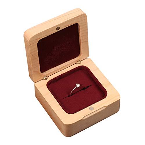 [Australia] - Omeet Portable Maple Ring Box for Proposal, Engagement, Wedding, Collection White 