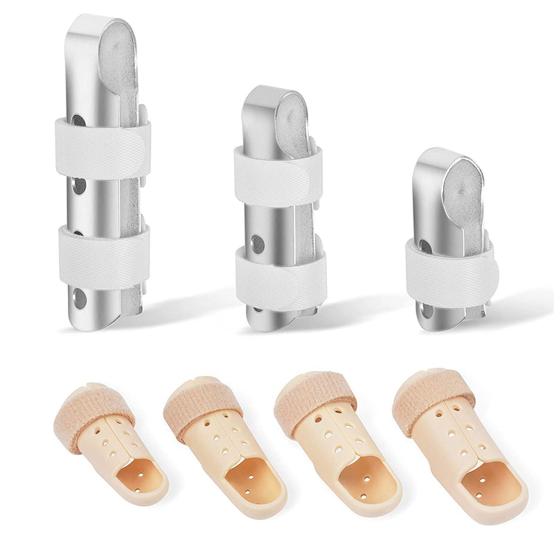 [Australia] - Finger Splint, Sopito 7PCS Finger Support Brace Finger Stabilizer for Broken Fingers Straightening Arthritis Knuckle Immobilization 