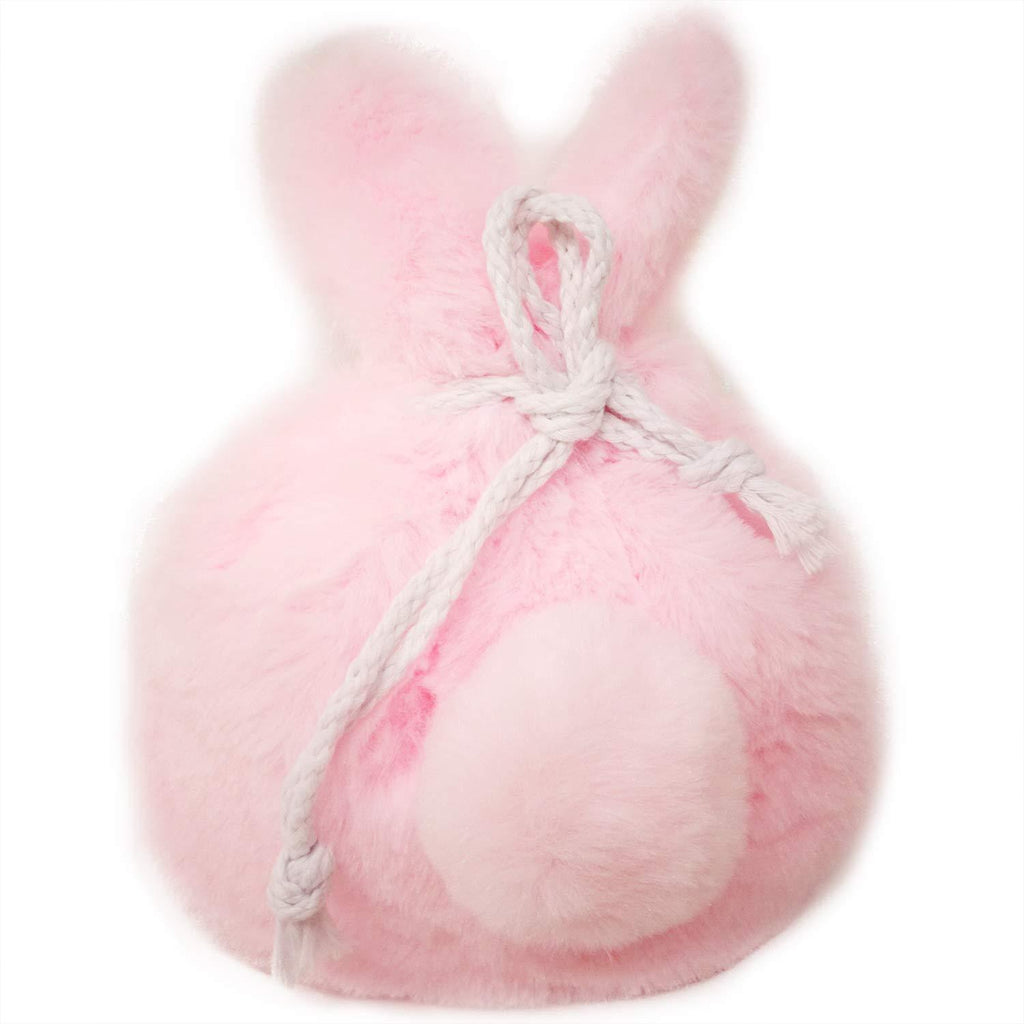 [Australia] - Honbay Cute Fluffy Drawstring Bag Cosmetic Pouch Jewelry Bag Gift Wrapping Bag with Cute Rabbit Ear (Pink) Pink 