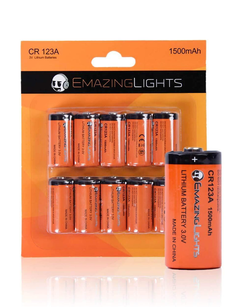 [Australia] - EmazingLights CR123A Batteries 3 Volt Lithium C Cell Flashlight Battery (10 Pack) 10 Pack 