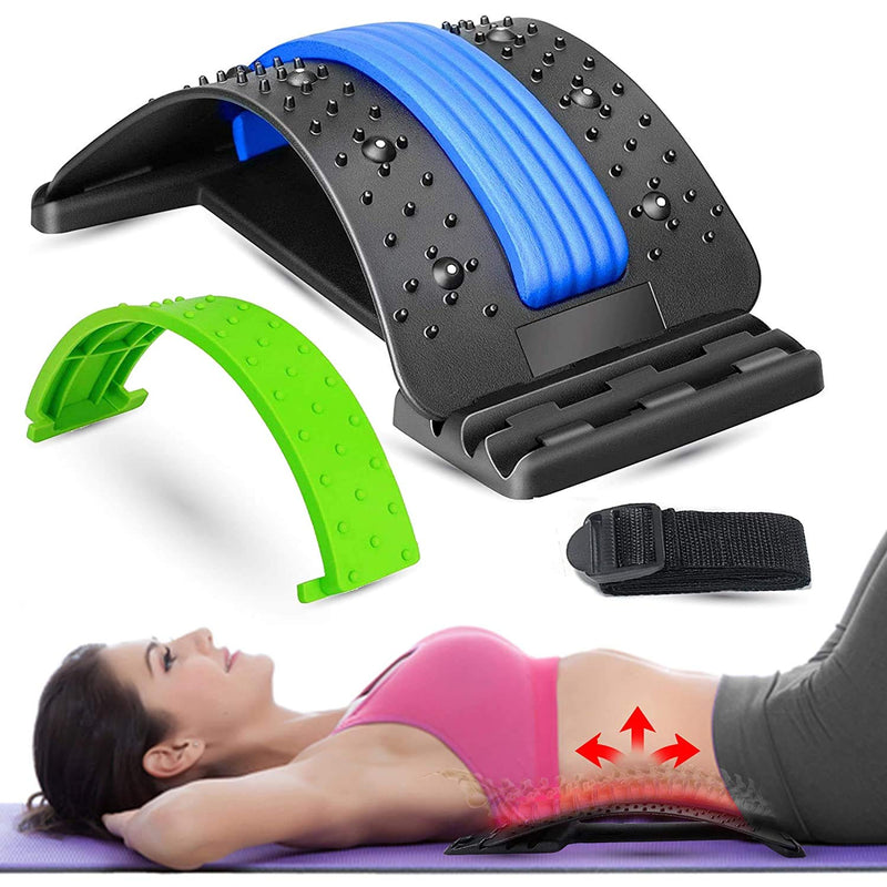 [Australia] - Back Stretching Device and Multi-Level Lumbar Support Stretcher Spinal Back Stretcher for Lower and Upper Muscle Pain Relief Deck for Herniated Disc Promotes Spine Decompression 