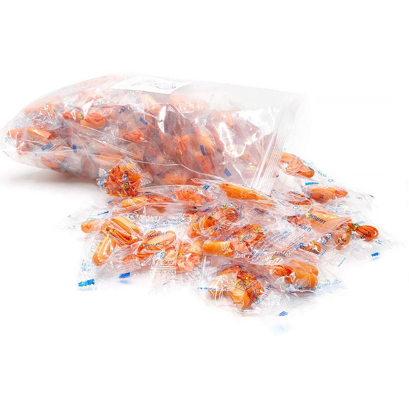 [Australia] - Foam Corded Ear Plugs 100 Pair - Soft NRR 32dB Noise Cancelling Sound Blocking Disposable Orange for Sleeping Snoring Studying Noise Hearing Protection Construction Shooting Sports Mowing Woodworking 200 