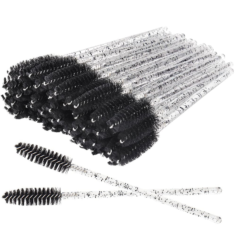 [Australia] - 300 Pack Disposable Mascara Wands Disposable Crystal Black Handle Eyelash Brushes Makeup Applicator Kits, Black 