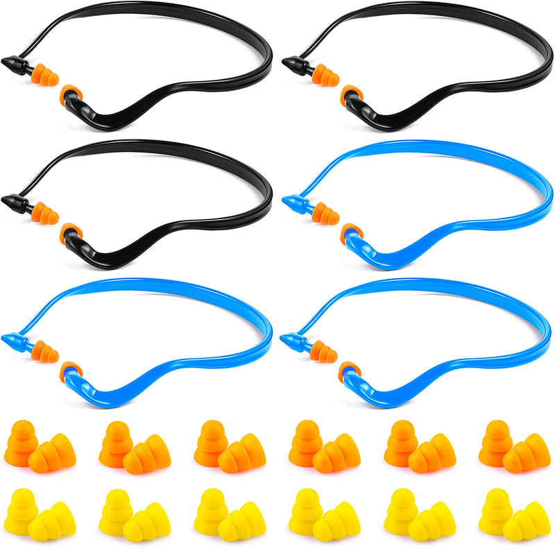 [Australia] - Banded Ear Plugs Band Earplugs Silicone Banded Hearing Protection and Replacement Earplugs Inner-Aural Ear Plugs for Sleeping, Shooting, Travel and Construction Work (18 Pairs) 18 