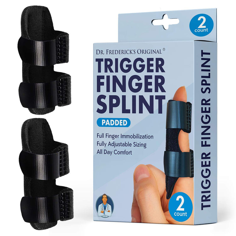 [Australia] - Dr. Frederick's Original Trigger Finger Splint - 2 Pieces - Doctor-Developed Design Fits Index Finger - Middle Finger - Ring Finger 