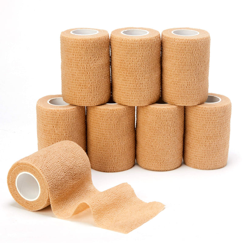 [Australia] - Self Adhesive Bandage Tape (3 Inches X 5 Yards), 8 Pack Elastic Cohesive Bandage Medical Wrap for First Aid, Sports, Wrist & Ankle 8 Rolls (Pack of 1) 