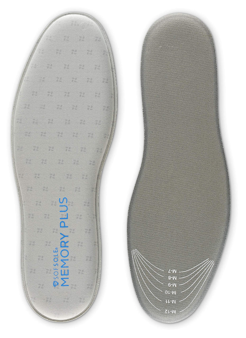 [Australia] - Sof Sole Men's Memory Plus Comfort Full-Length Insole 7-13 Grey 
