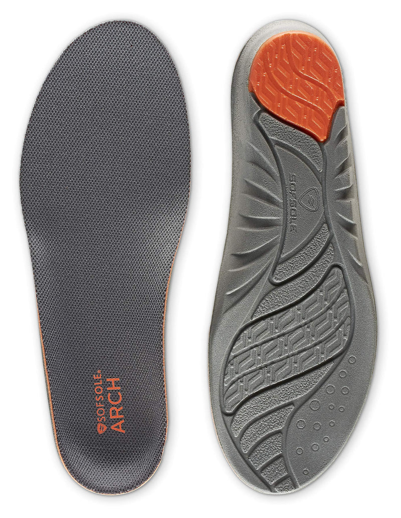[Australia] - Sof Sole Insoles Men's High Arch Performance Full-Length Foam Shoe Insert 7-8.5 Grey 